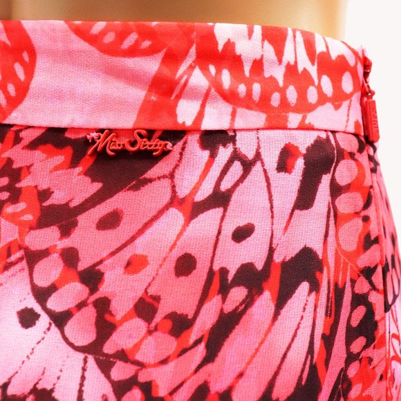 MISS SIXTY bold & Vibrant PRINTED maxi skirt THIGH High SLIT Small - Picture 7 of 8